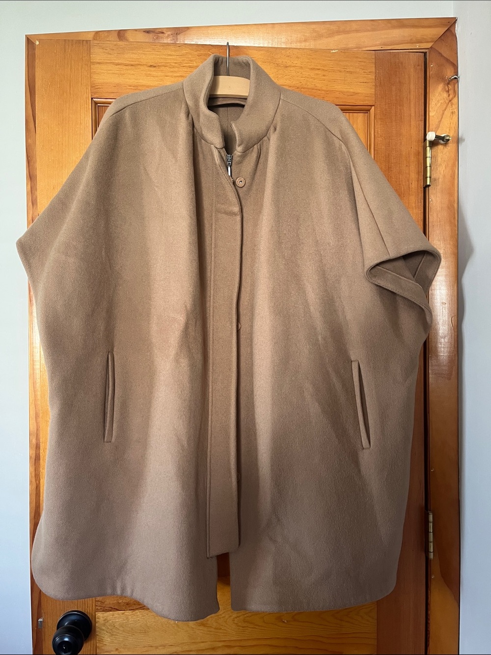 Piazza Sempione Beige Neutral Wool Cashmere Blend Cape Poncho Italy